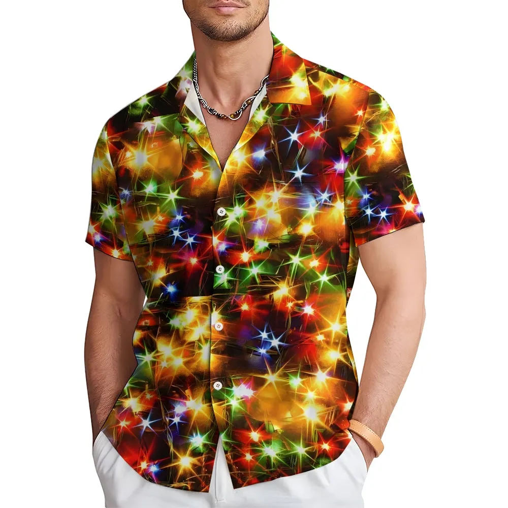 Men's String Light Print Short Sleeve Shirt 2310000675