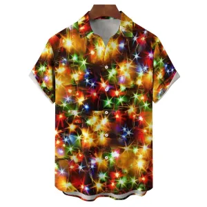 Men's String Light Print Short Sleeve Shirt 2310000675