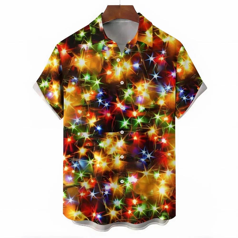 Men's String Light Print Short Sleeve Shirt 2310000675