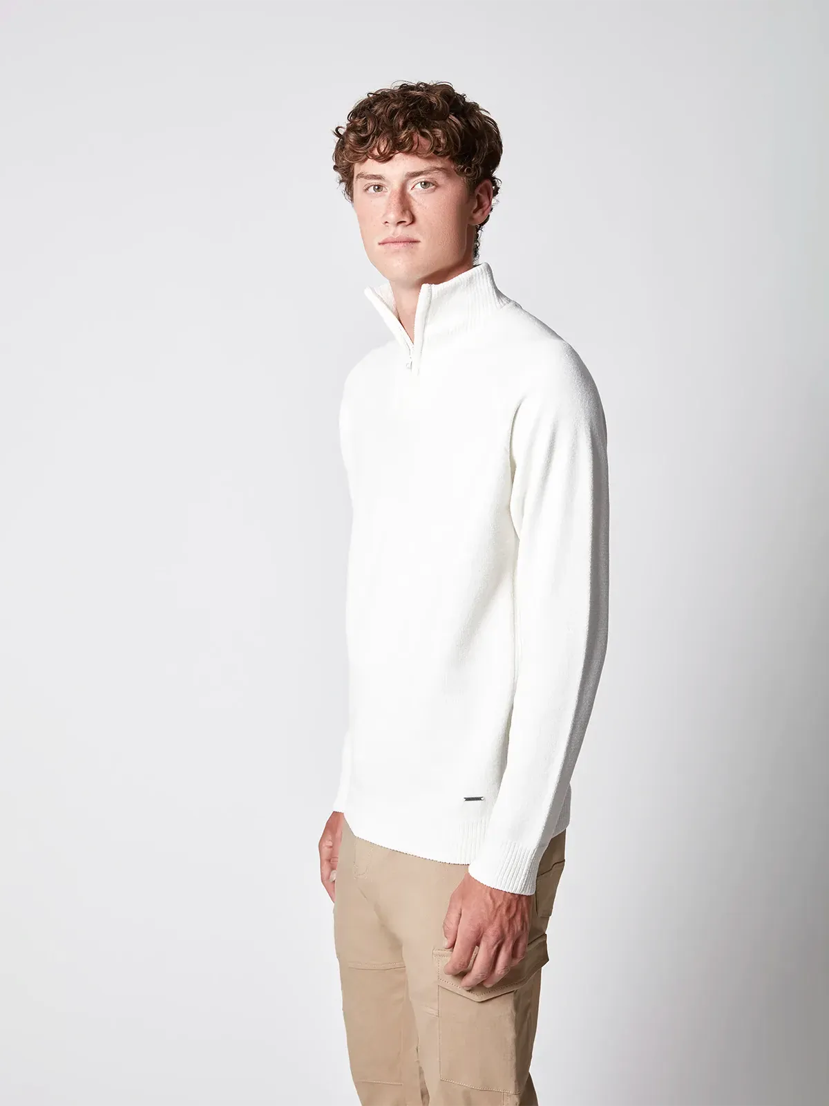 Men's Zip Mock Neck Sweater