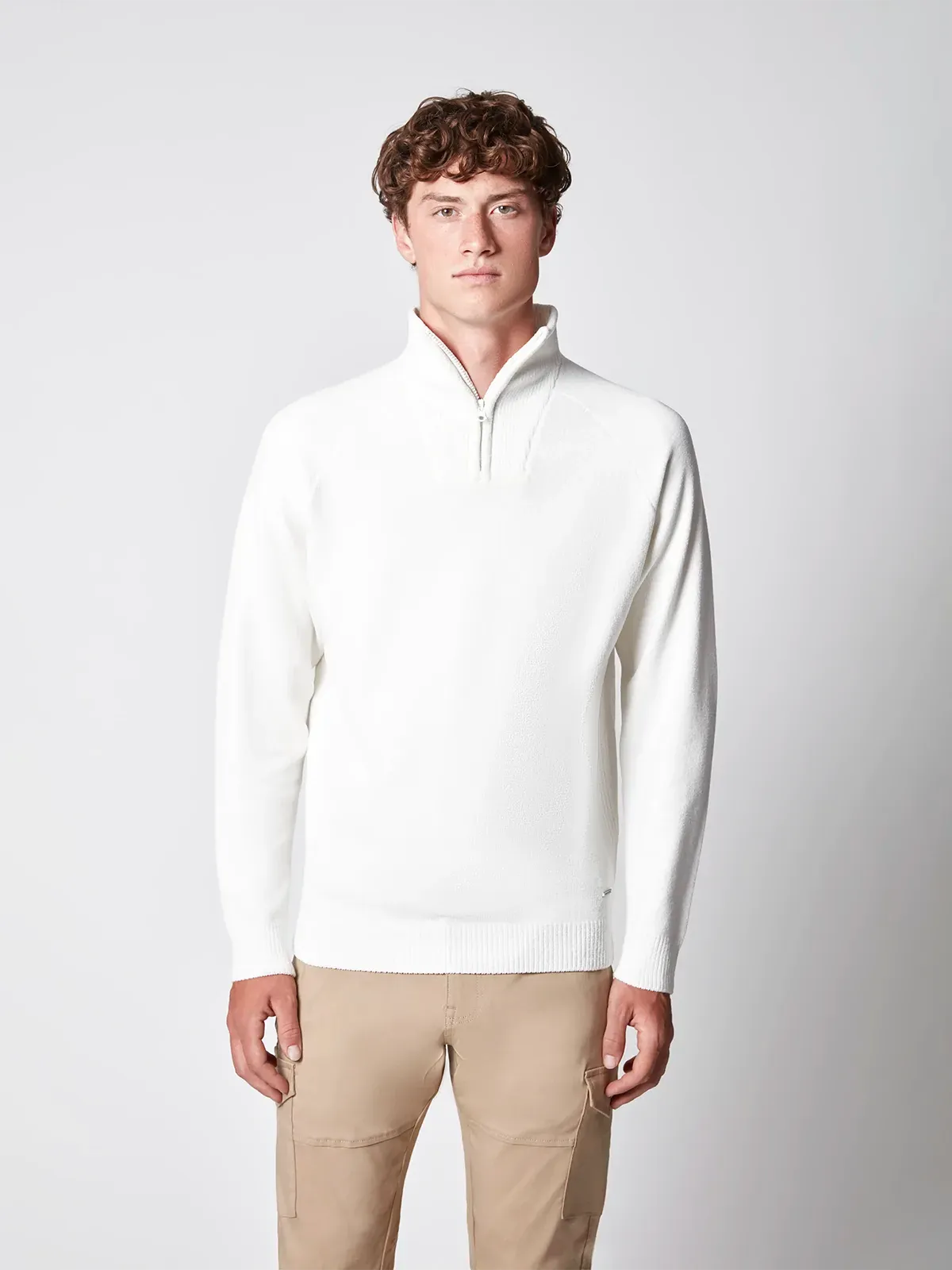 Men's Zip Mock Neck Sweater