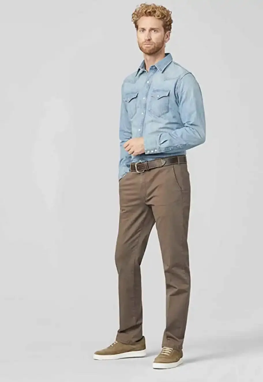 Meyer Men's Chino Trousers Roma Cotton 9-316/35 Stone Brown