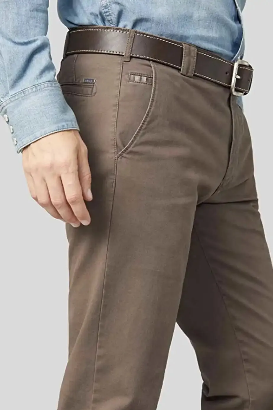 Meyer Men's Chino Trousers Roma Cotton 9-316/35 Stone Brown