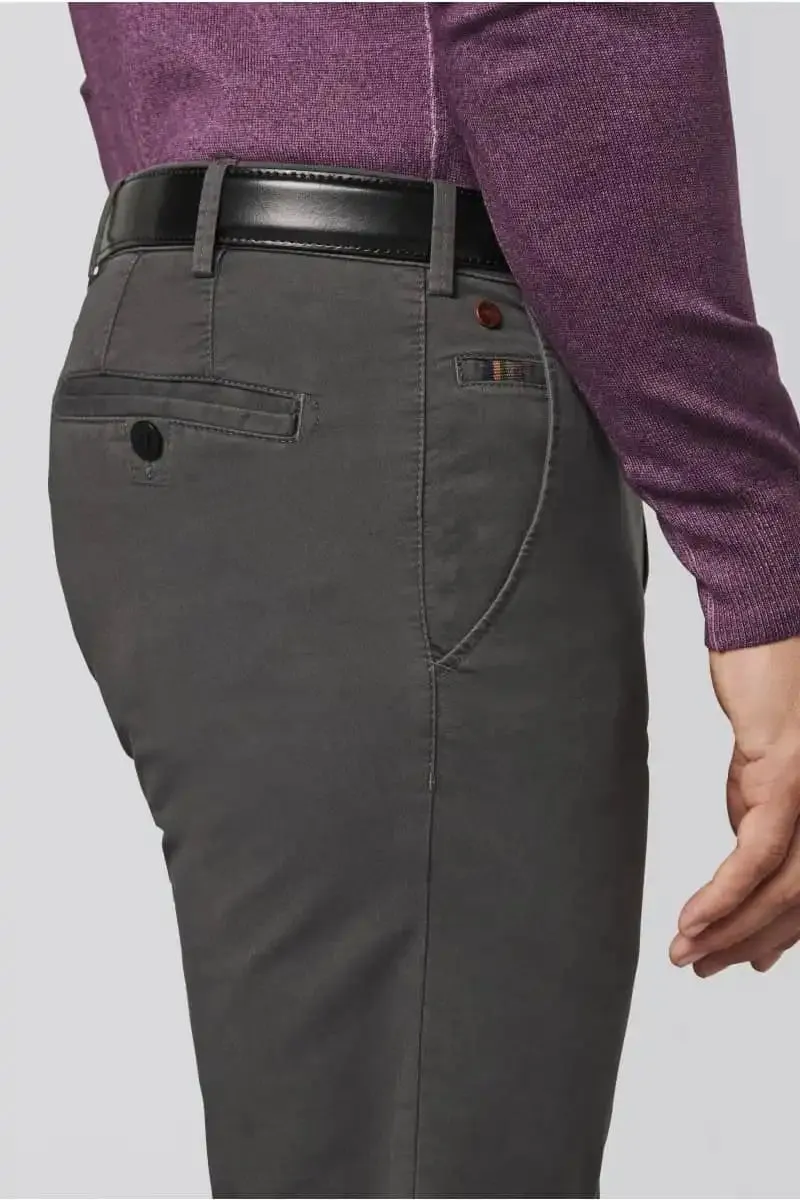 Meyer Mens Chino Trousers Roma Luxury Cotton 9-316/08 Charcoal Grey