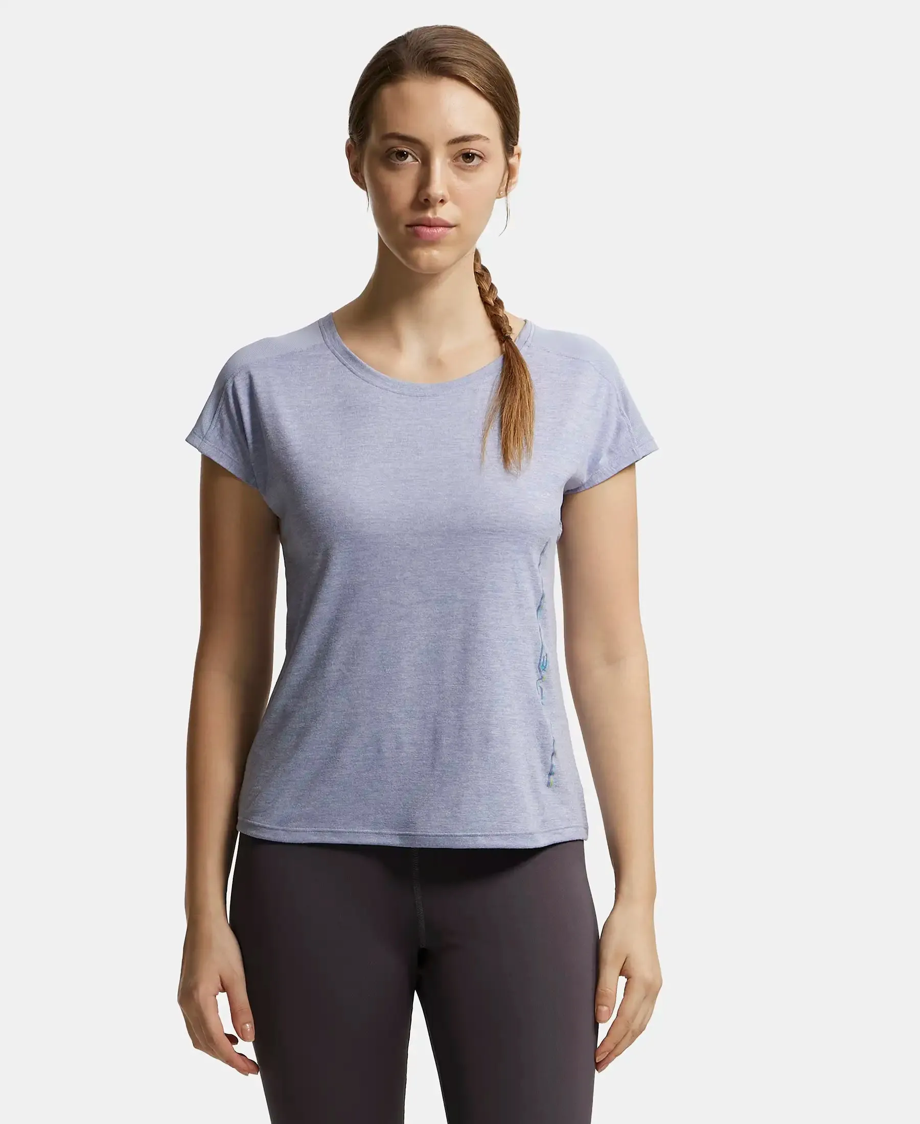 Microfiber Fabric Breathable Mesh Relaxed Fit Graphic Printed Round Neck Half Sleeve T-Shirt - Eventide