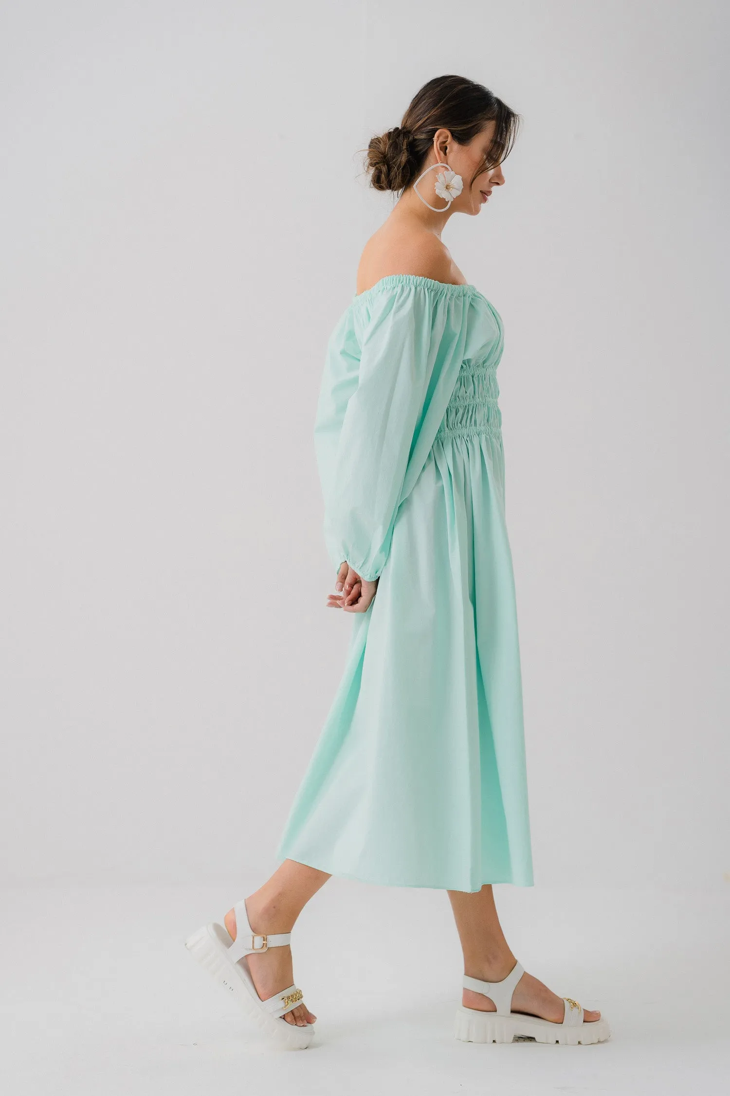 Mint Ruffled Midi Dress
