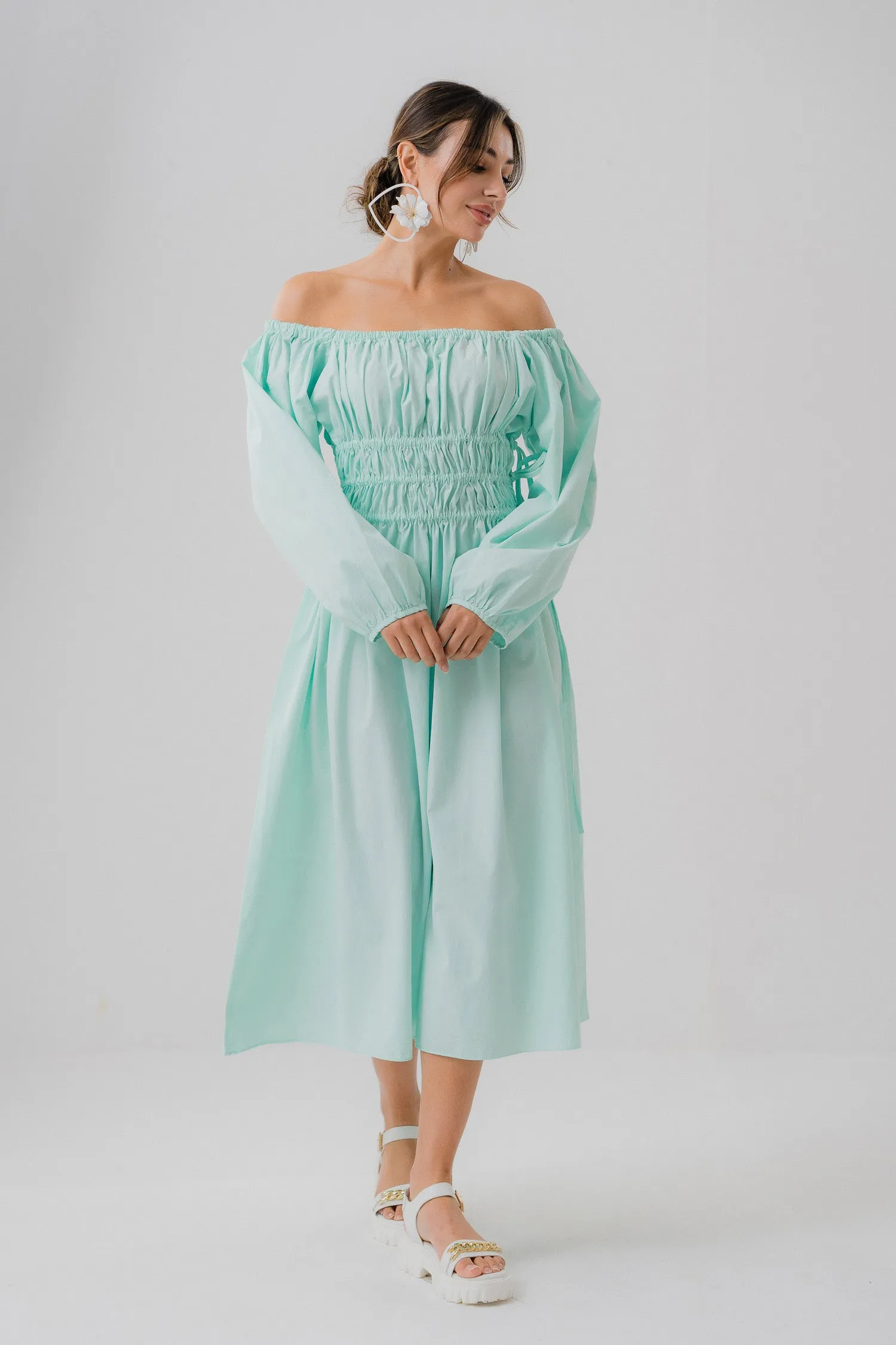 Mint Ruffled Midi Dress