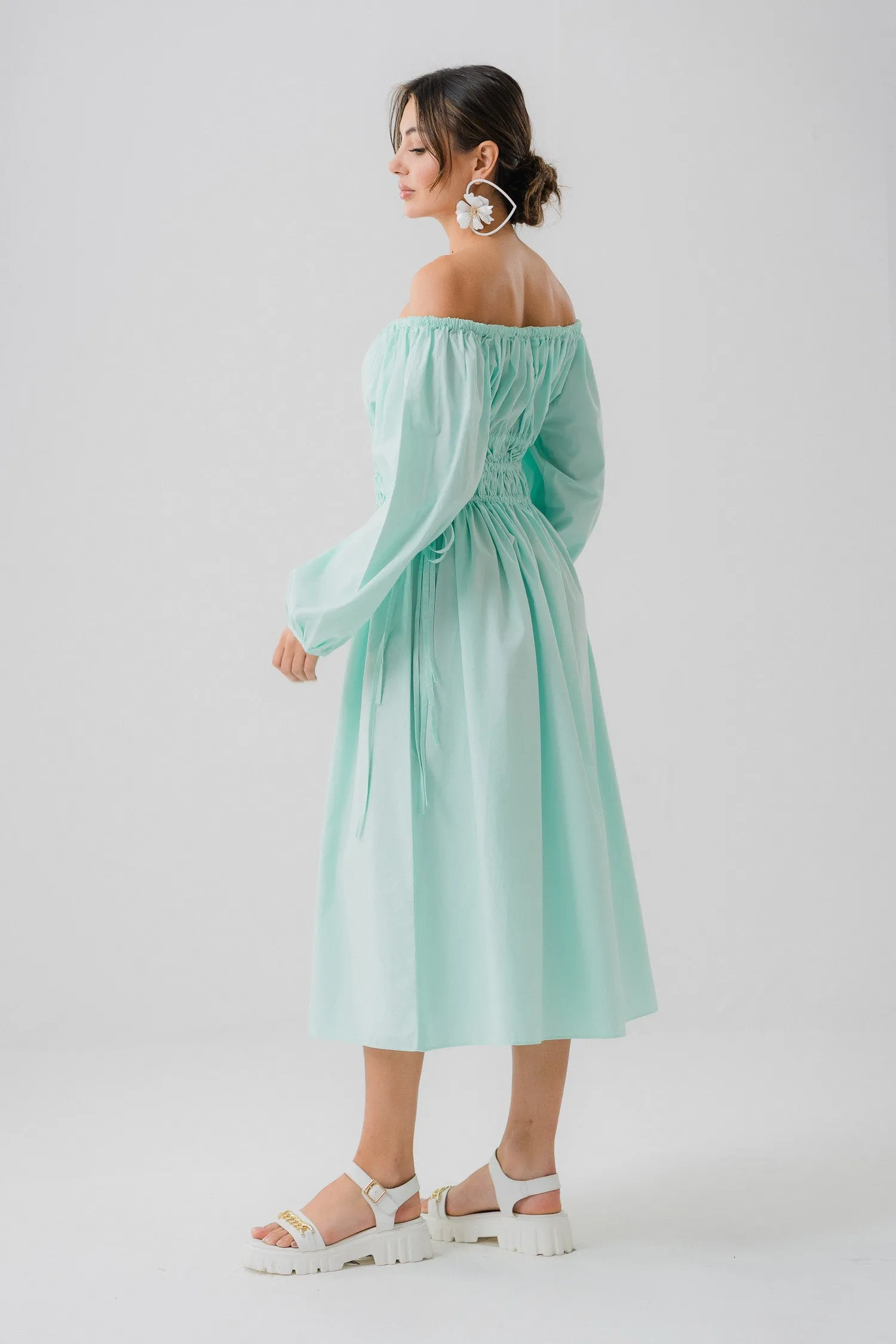 Mint Ruffled Midi Dress