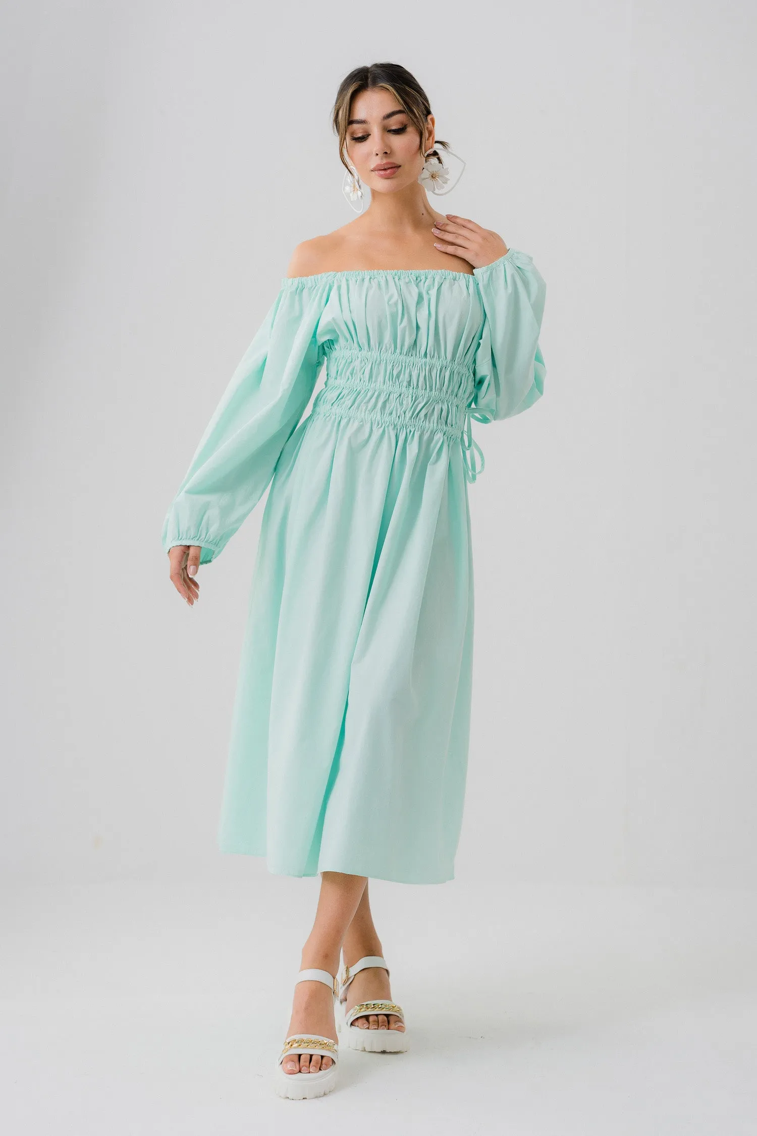 Mint Ruffled Midi Dress