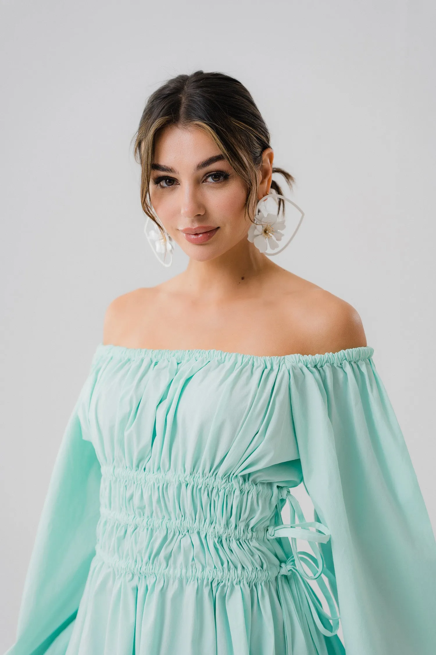 Mint Ruffled Midi Dress