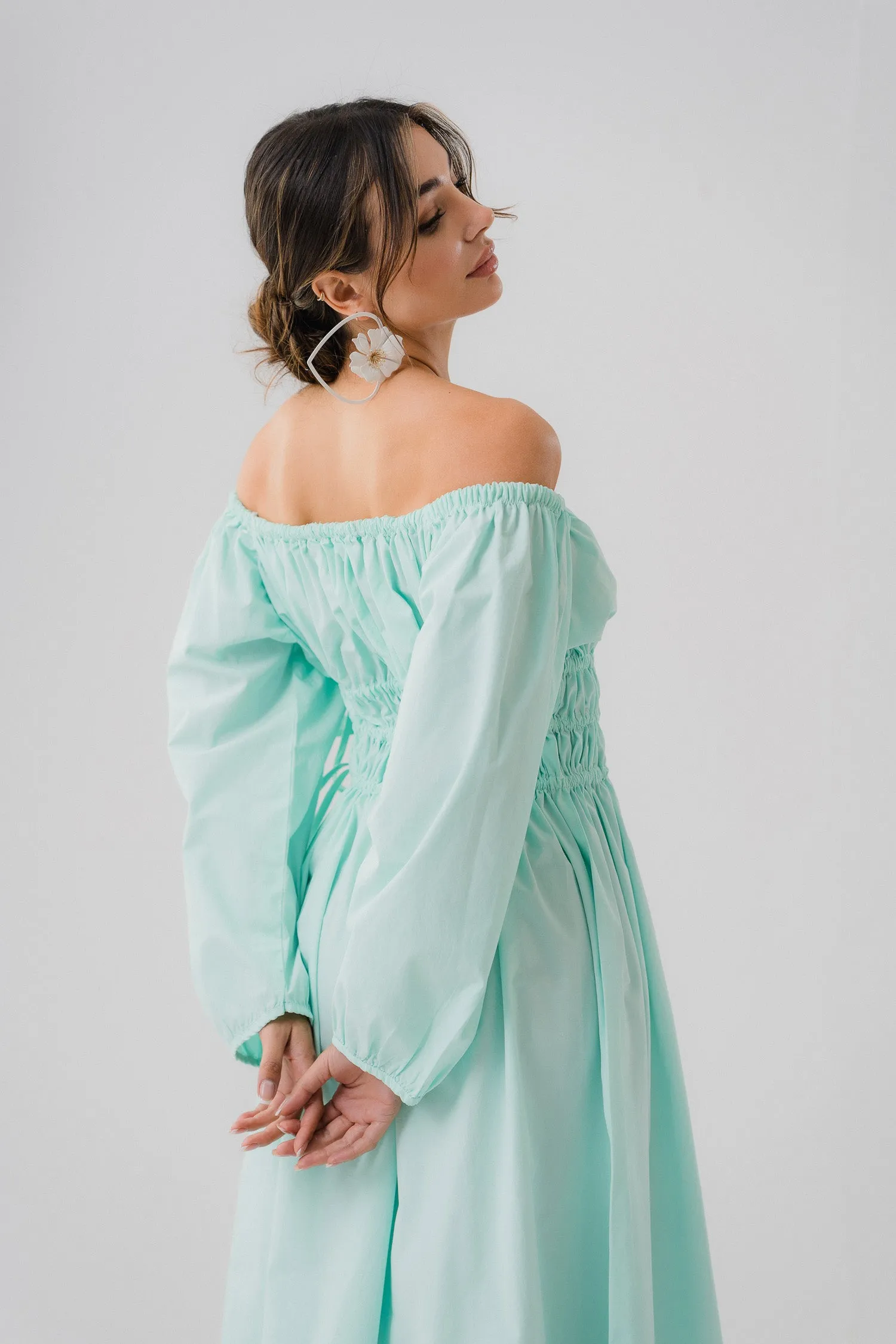 Mint Ruffled Midi Dress