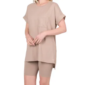 MOCHA BUTTERY SOFT BIKER SHORTS