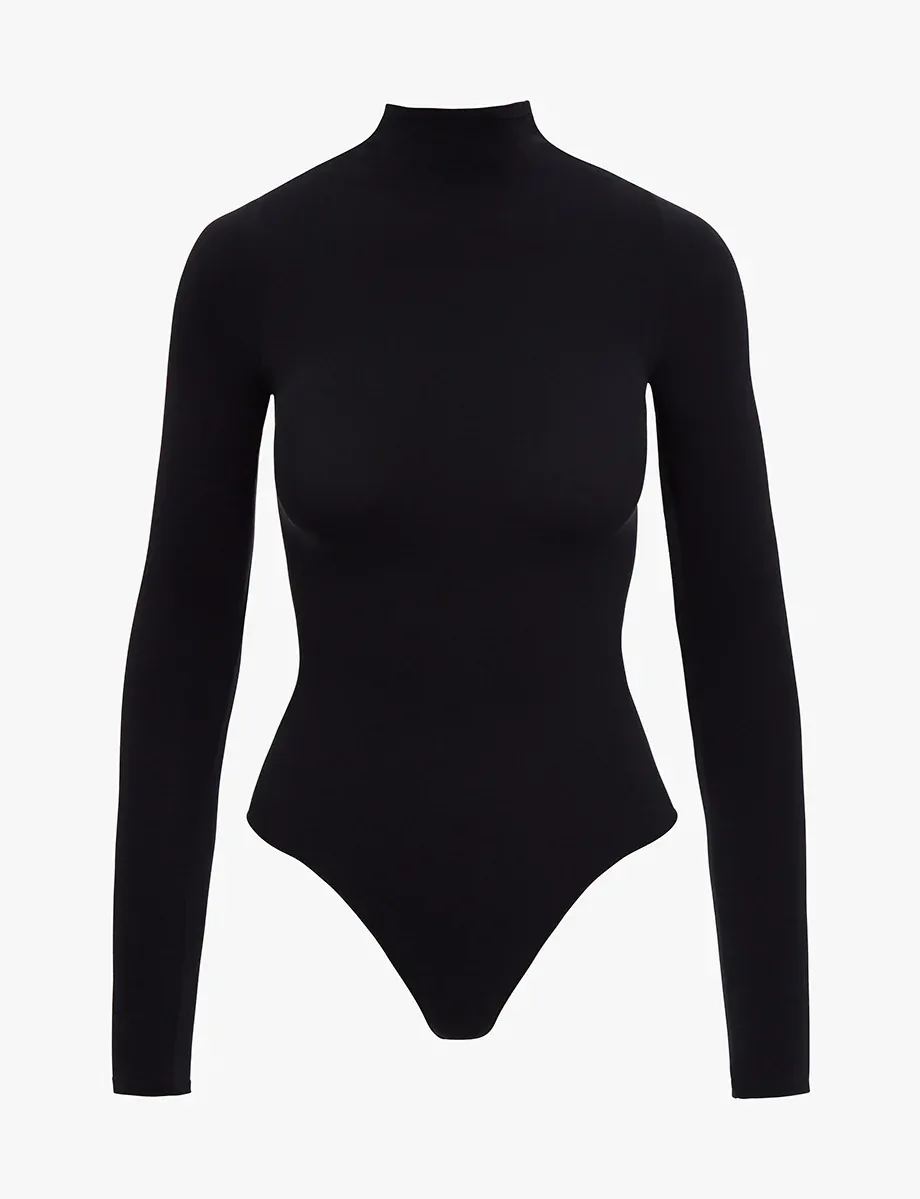 Mock Longsleeve Bodysuit | Black