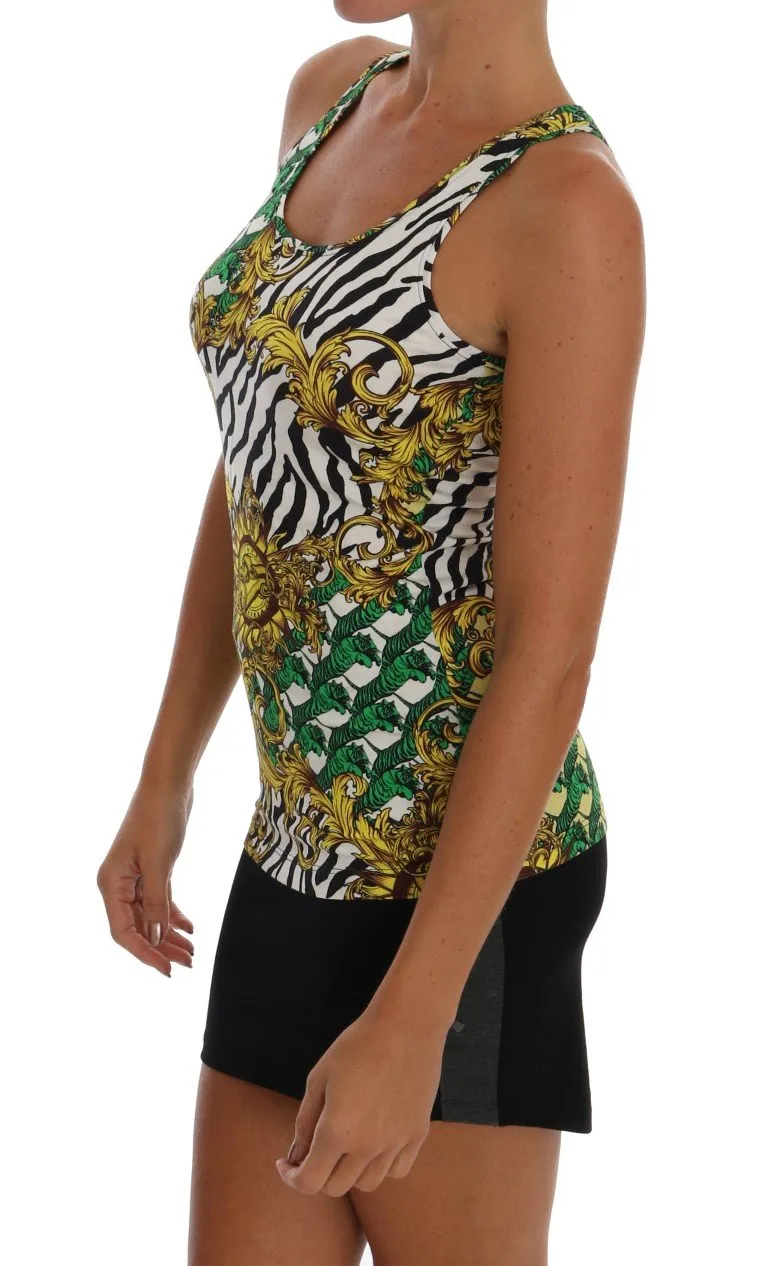 Multicolor Stretch Baroque Tank Top