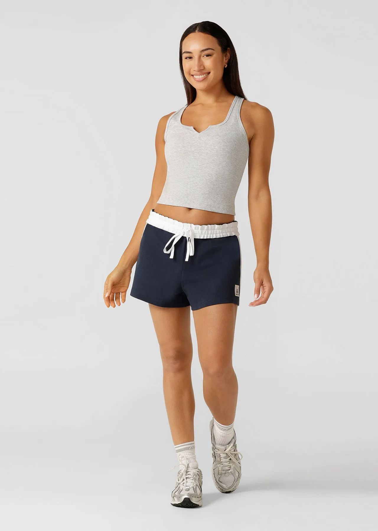 Muse Rib Tank | Light Grey Marl