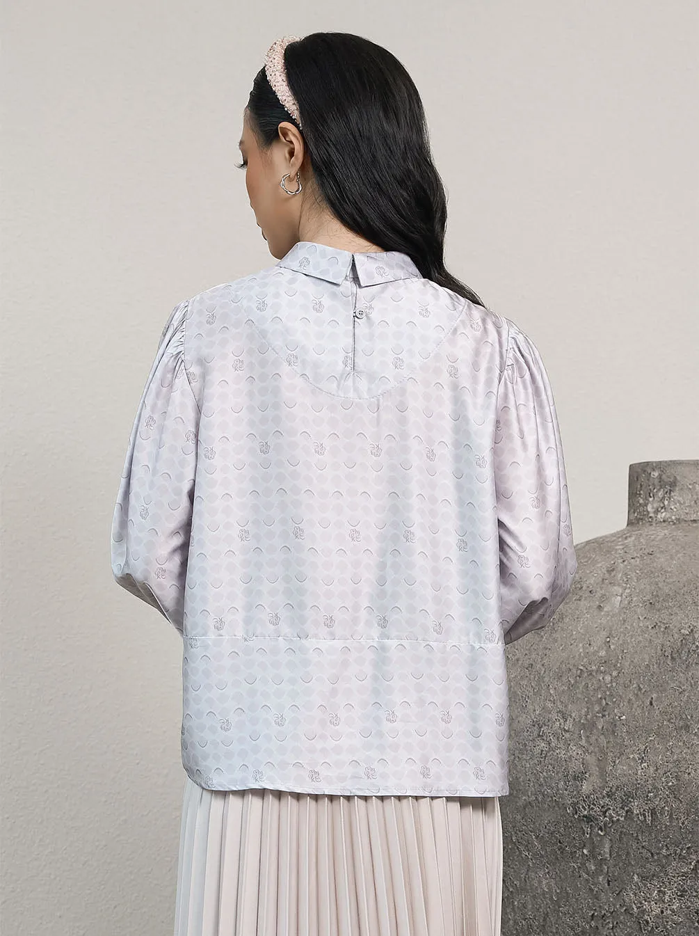 NAMI BISHOP SLEEVE TOP ASH