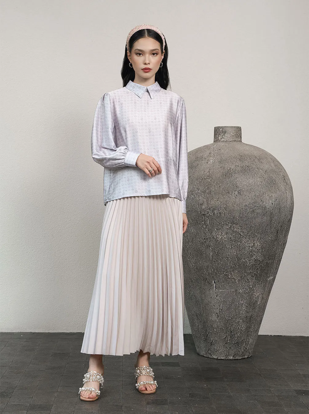 NAMI BISHOP SLEEVE TOP ASH