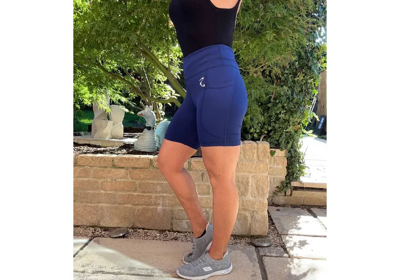 Navy Essentials Mid Shorts with Thigh Pockets