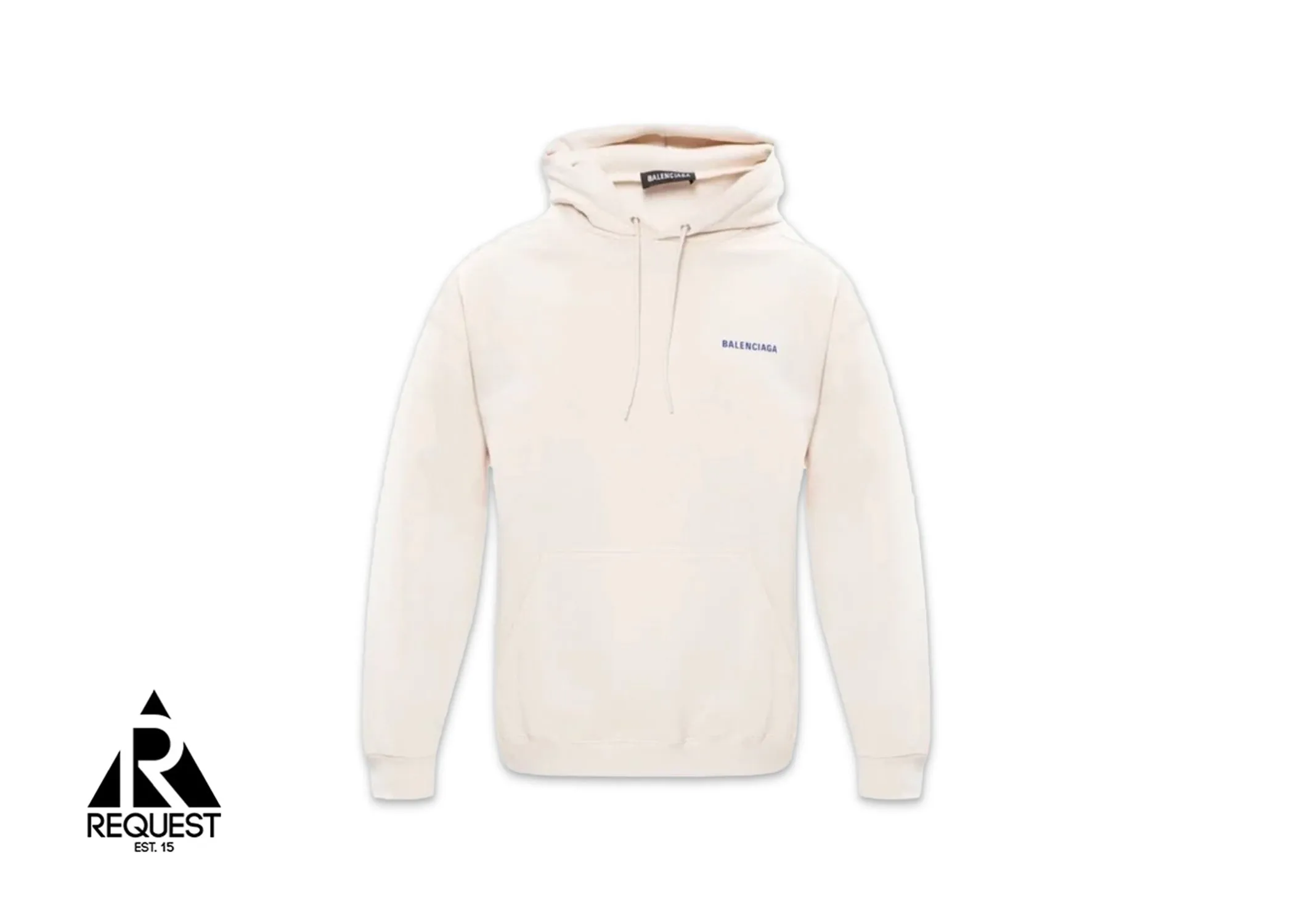 Navy Logo Hoodie "Cream"