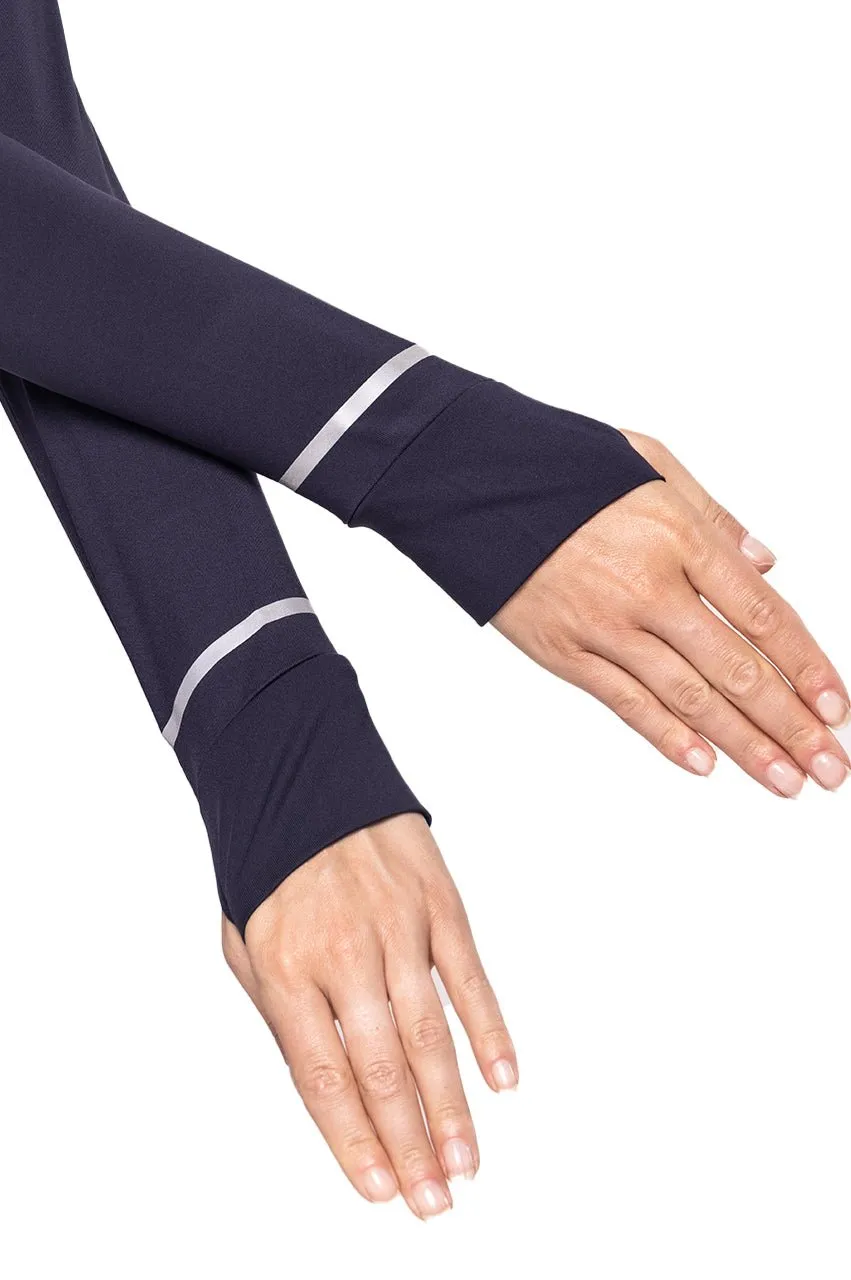 Navy/Rose Pink Fabulous Mock Pullover