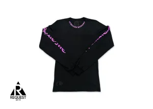Neck Scroll L/S Tee "Black Purple"