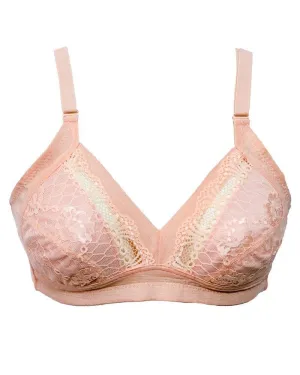 Net Thin Bra 2803 Pure Comfort Pink- Non Padded,Non Wired - Sha Fen Ya