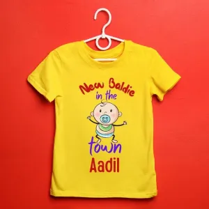 New Baldie in the Town Personalized T-Shirts for Mundan Ceremony