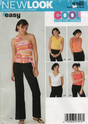 New Look 6380 Girls Teens Stretch Summer Tops & Pants Out Of Print Sewing Pattern Size 3/4 - 13/14 UNCUT Factory Folded