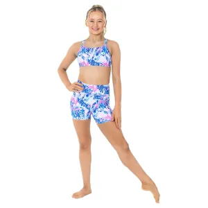 Nicole: Midi Length Bike Shorts in Work in Progress Print