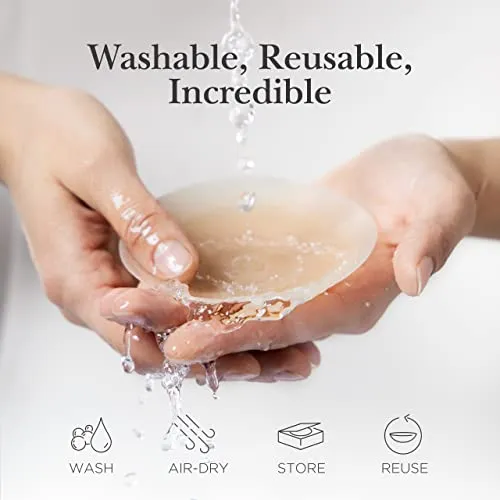Nippies Nipple Cover - Sticky Adhesive Silicone Nipple Pasties - Reusable Pasty Nipple Covers for Women with Travel Box Crème