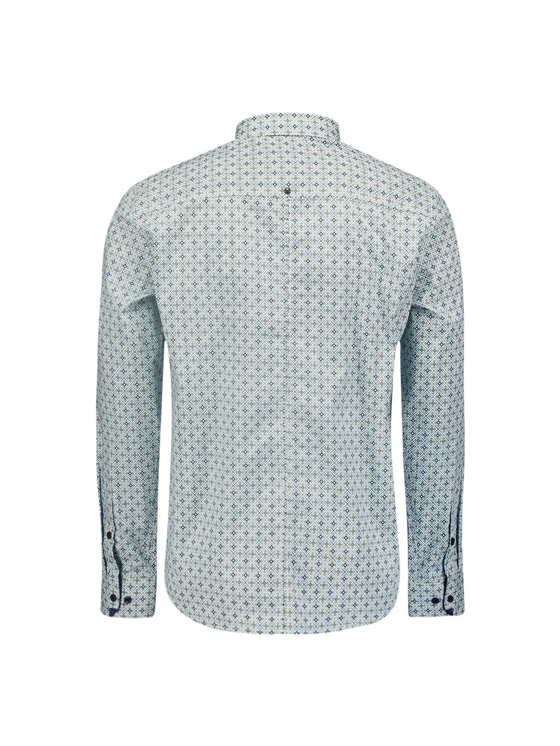 NO EXCESS ALLOVER PRINTED STRETCH COTTON L/S SHIRT 25450732