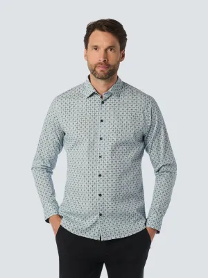 NO EXCESS ALLOVER PRINTED STRETCH COTTON L/S SHIRT 25450732