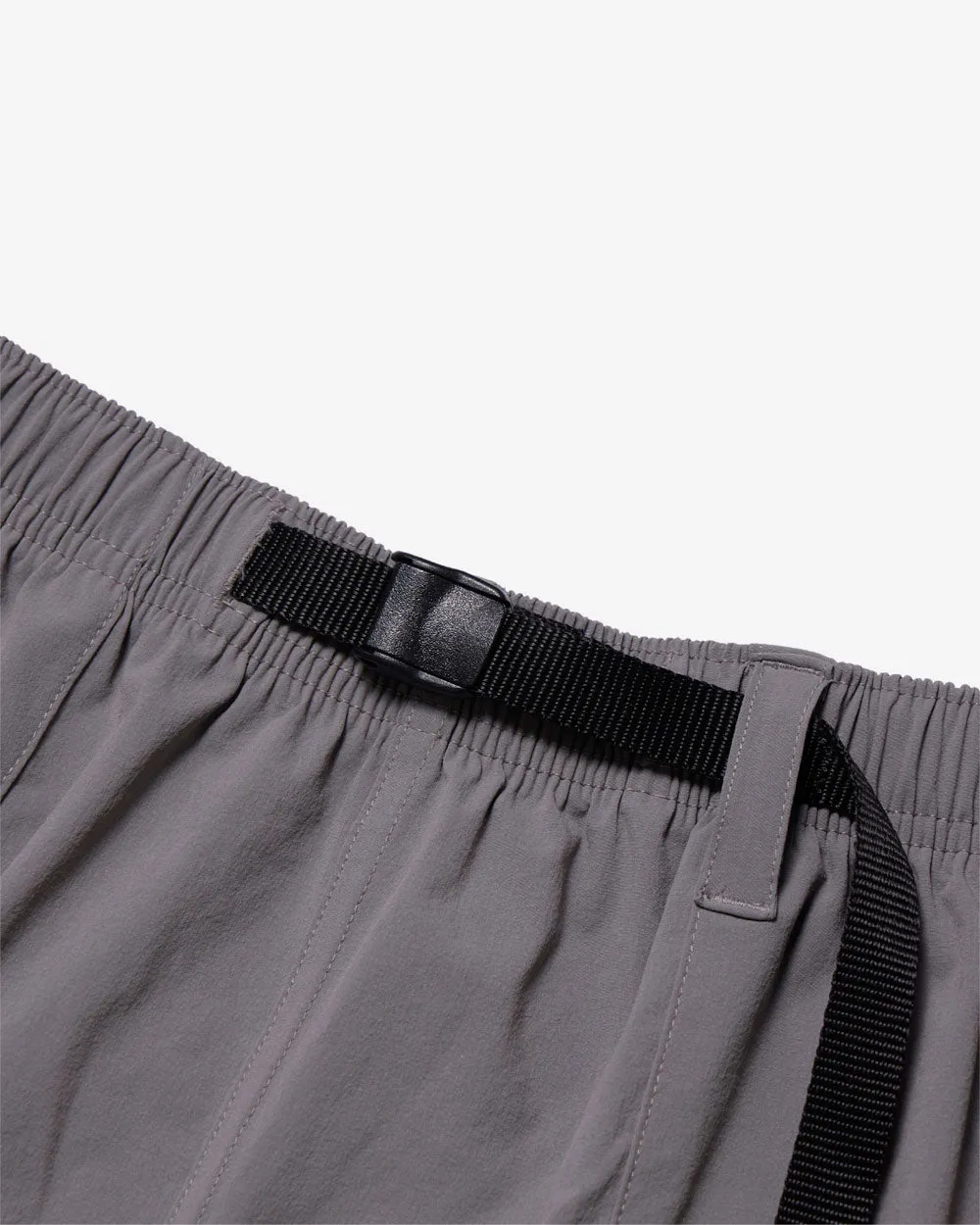 Nylon Belted Fatigue Shorts - Gray