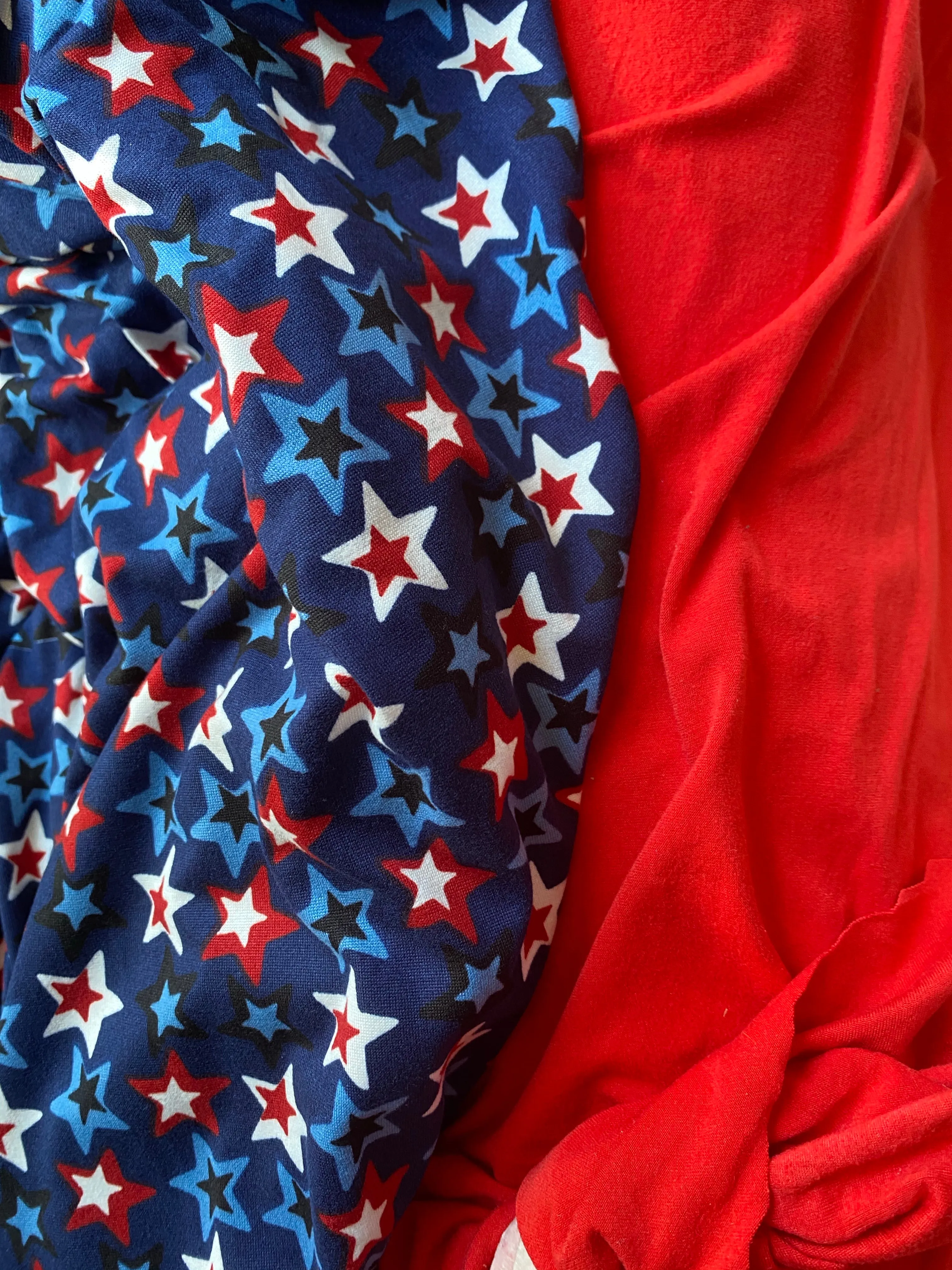 Offset Stars Double Brushed Polyester Spandex