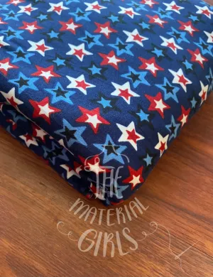 Offset Stars Double Brushed Polyester Spandex