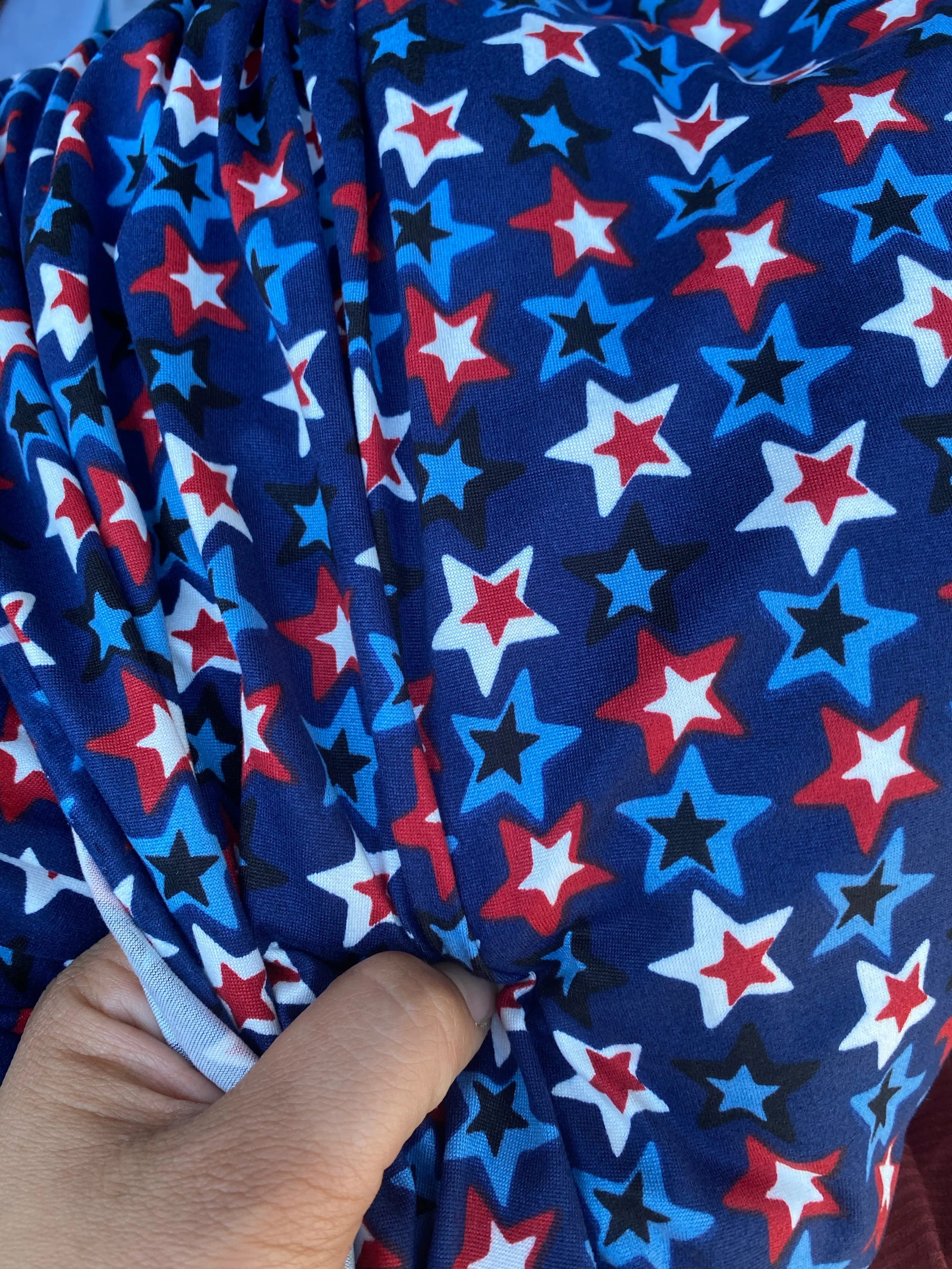 Offset Stars Double Brushed Polyester Spandex