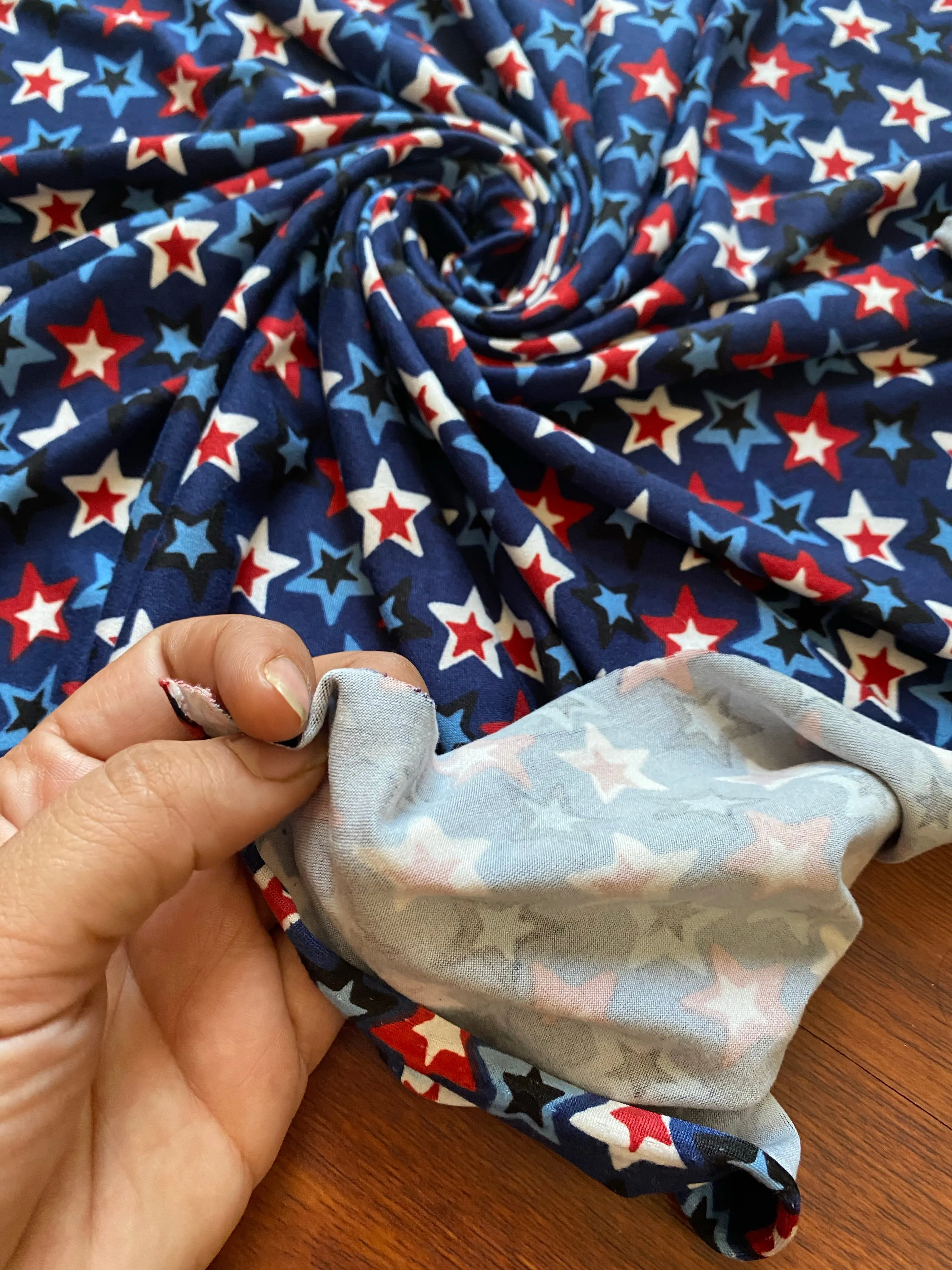 Offset Stars Double Brushed Polyester Spandex
