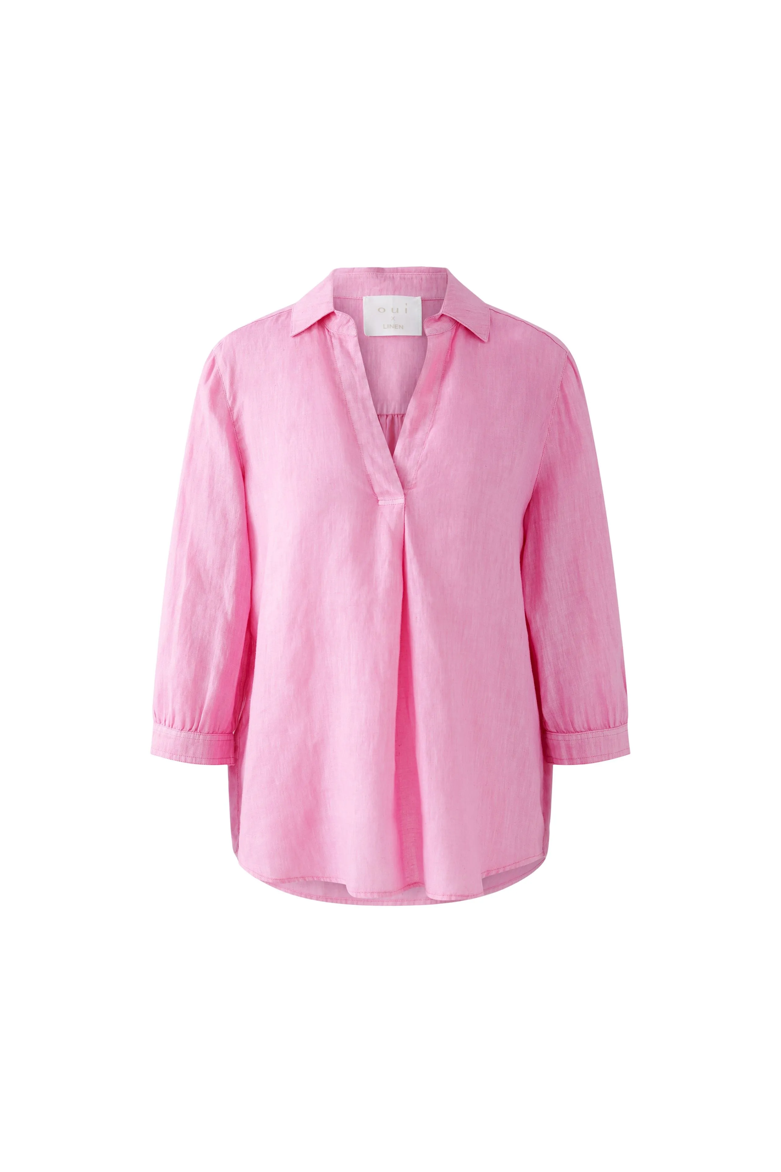 Oui Pink Linen Tunic Top