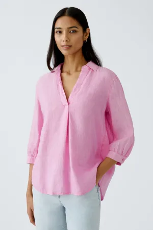 Oui Pink Linen Tunic Top