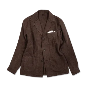 Painters Jacket in Brown Boiled Wool