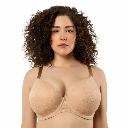 Parfait Luxlacy- P2000- Full Busted Lace Padded Everyday Basic wired Bra-  Black/Nude