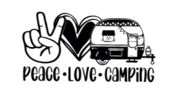 Peace, Love, Camping  White Short Sleeve T-shirt