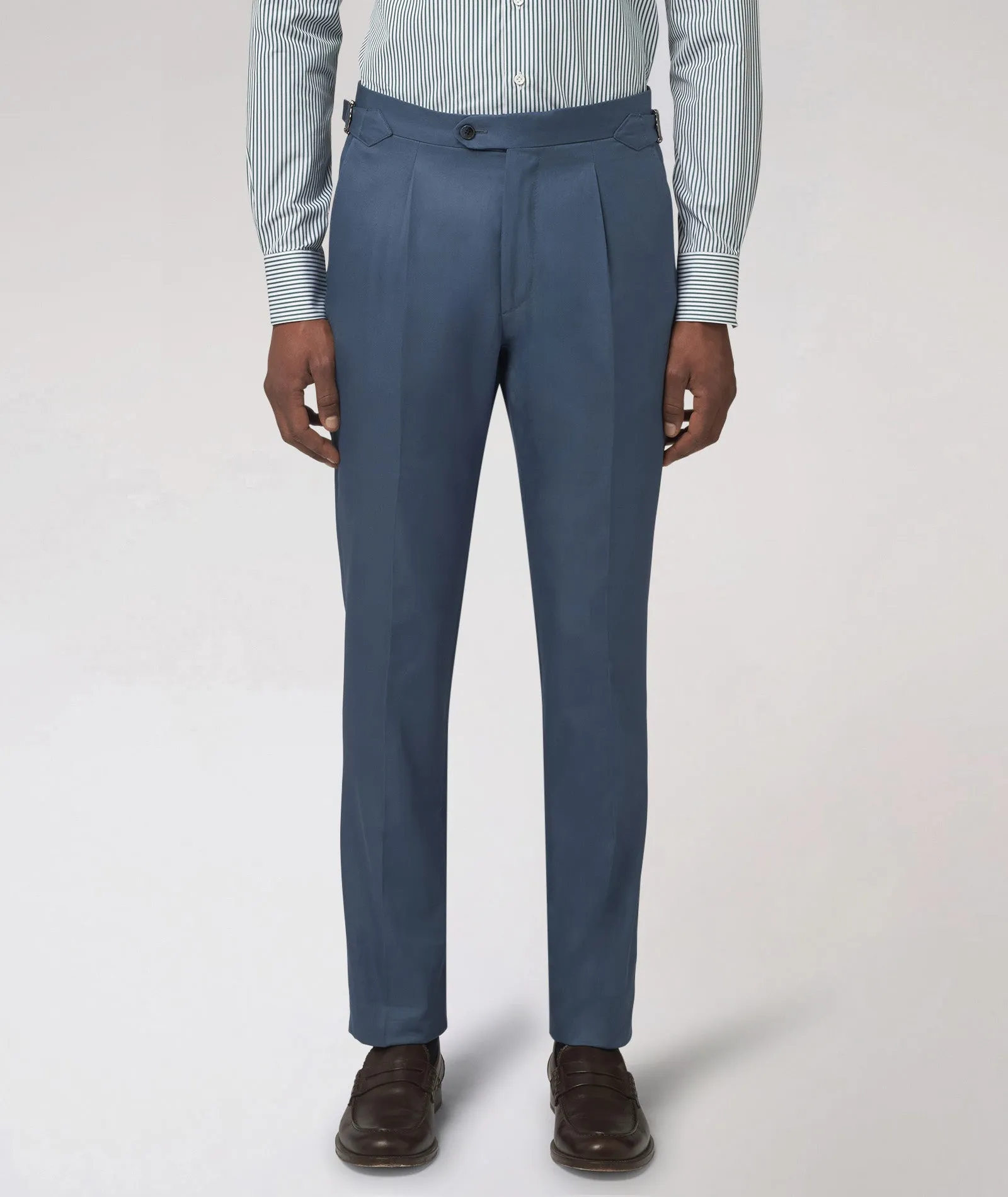 Petroleum Blue Twill Chinos