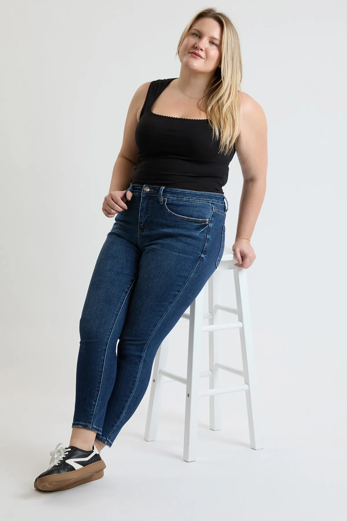 Plus Mid Rise Premium Stretch Skinny Jean