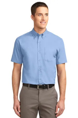 Port Authority Tall Short Sleeve Easy Care Shirt. TLS508 Light Blue/ Light Stone Tall