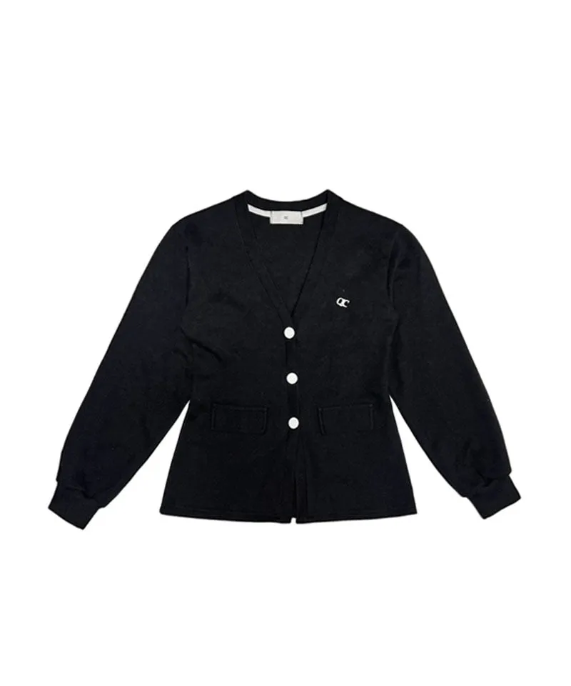 Q.C PLAY: Functional PK Waist Pin Tuck V-Neck Half Cardigan - 3 Colors
