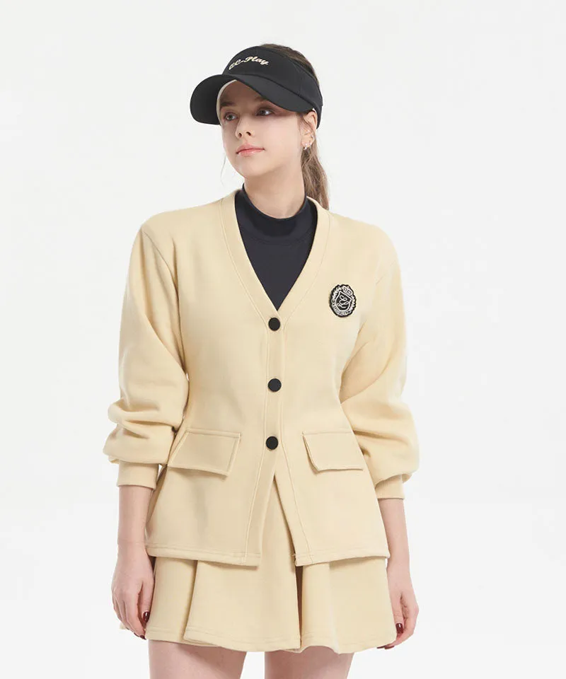 Q.C PLAY: Functional PK Waist Pin Tuck V-Neck Half Cardigan - 3 Colors
