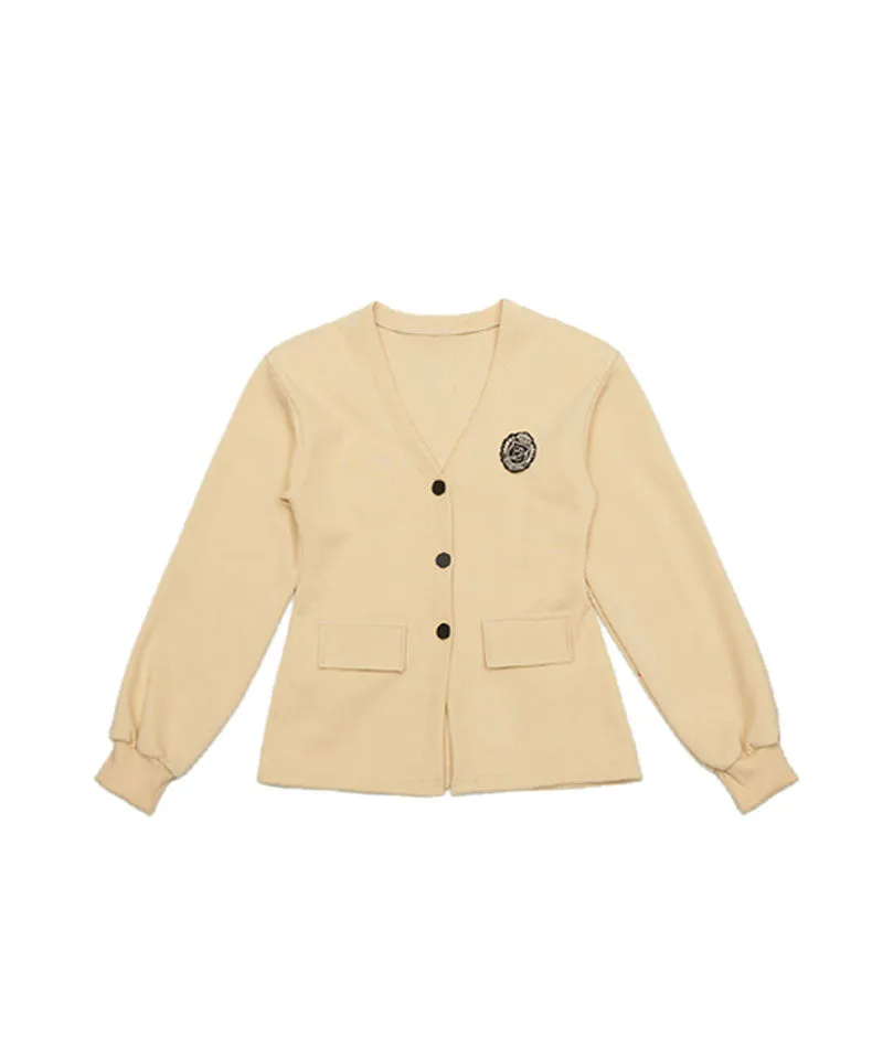 Q.C PLAY: Functional PK Waist Pin Tuck V-Neck Half Cardigan - 3 Colors