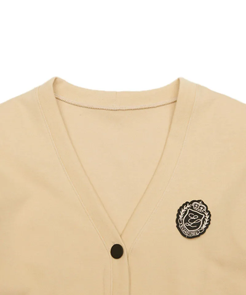 Q.C PLAY: Functional PK Waist Pin Tuck V-Neck Half Cardigan - 3 Colors