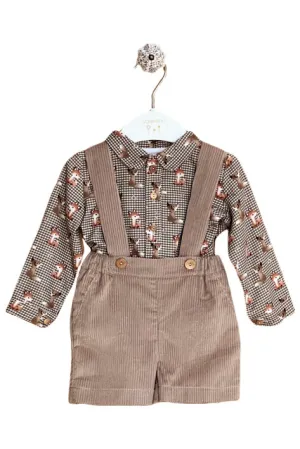 "Dimitri" Khaki Fox Shirt & Cord Shorts
